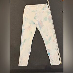Fabletics White Multi Color High Waist Leggings - Large